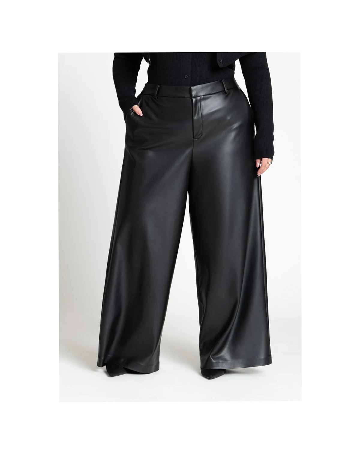 Women's Wide Leg Faux Leather Pant