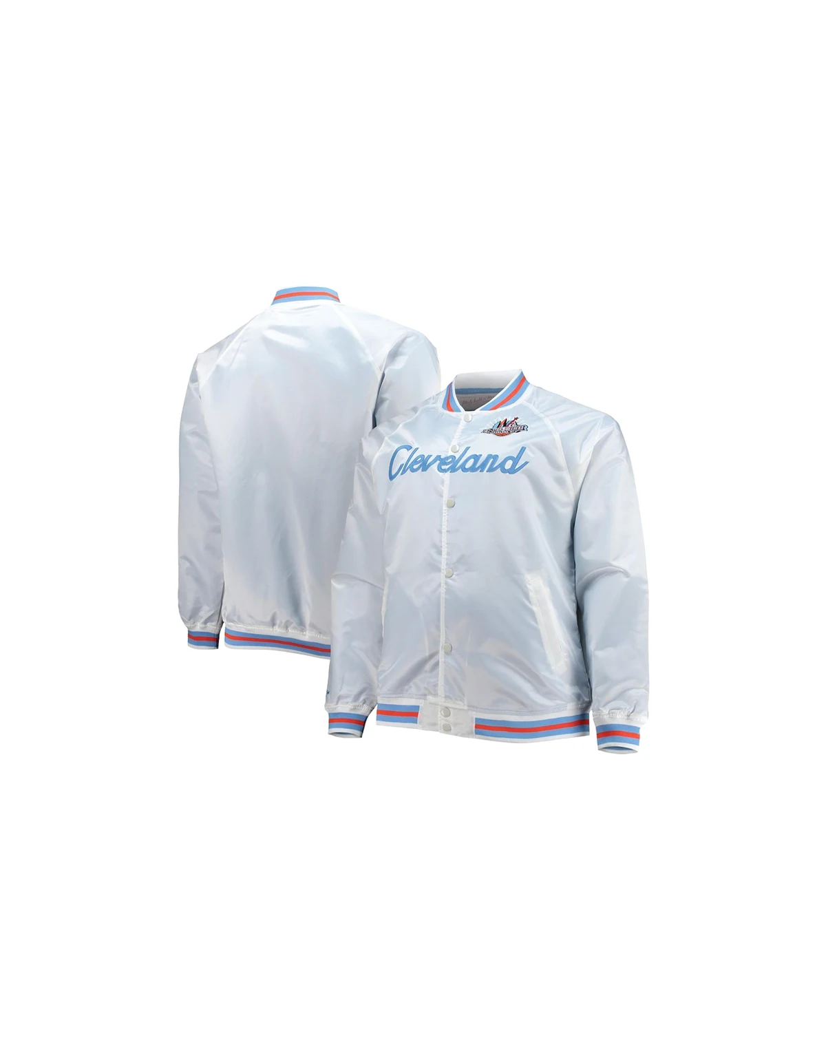 Men's White Big and Tall 1997 NBA All-Star Game Hardwood Classics Satin Full-Snap Jacket