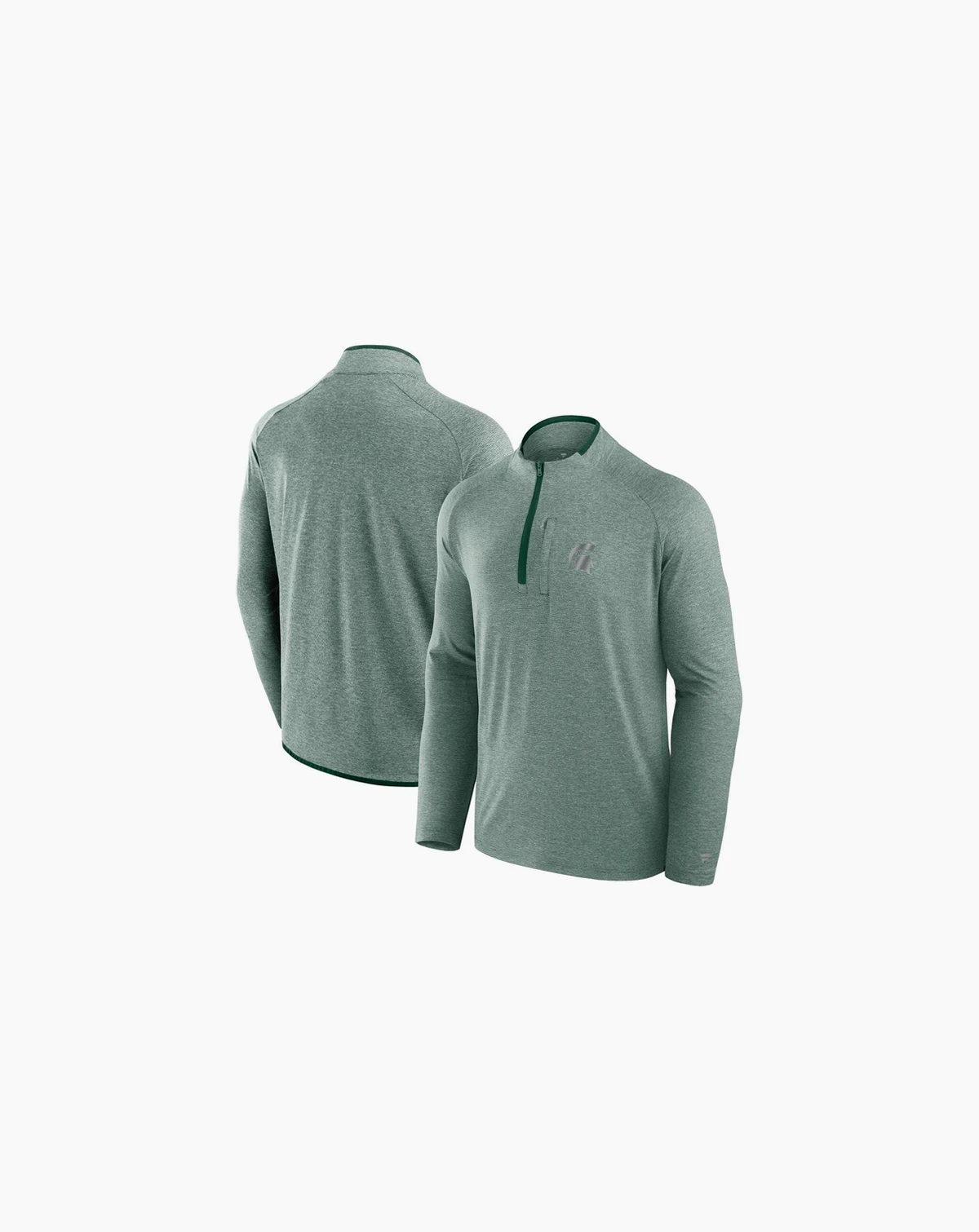 Men's Green Michigan State Spartans Mock Neck Half-Zip Pullover Jacket