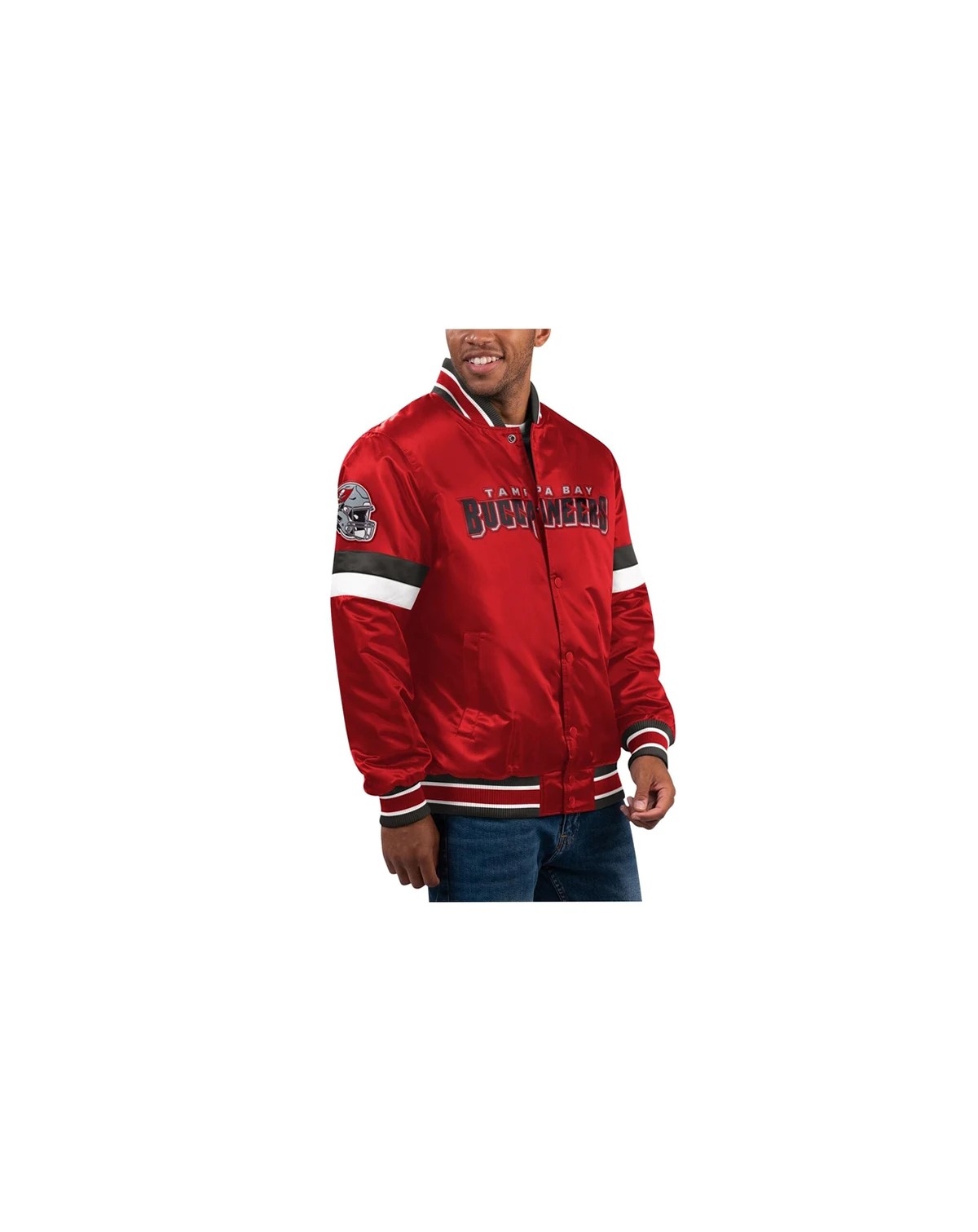 Men's Red Tampa Bay Buccaneers Home Game Satin Full-Snap Varsity Jacket