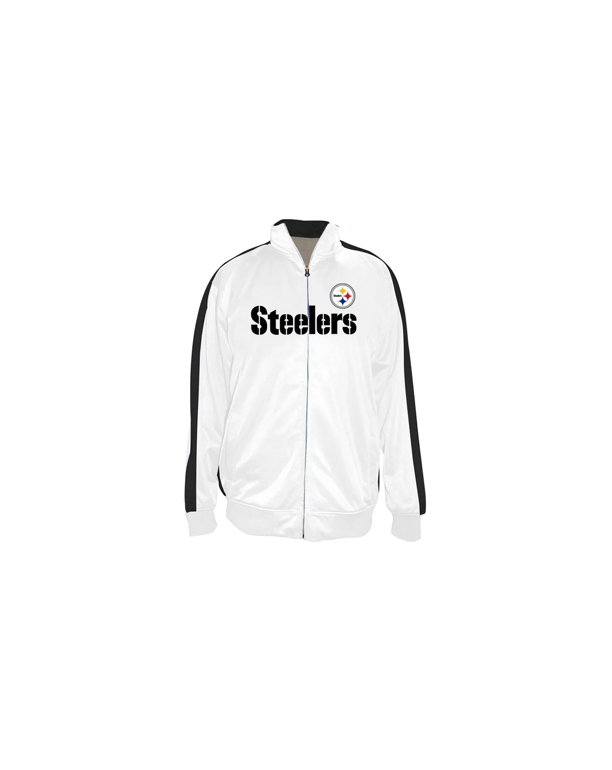 Men's White Pittsburgh Steelers Big Tall Tricot Full-Zip Track Jacket