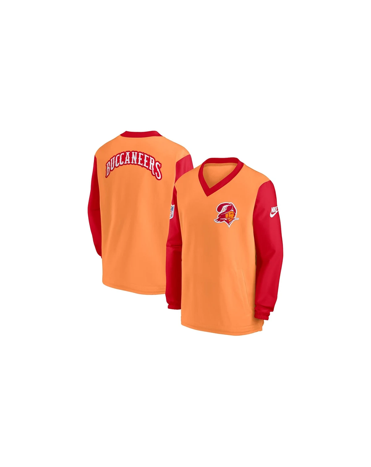 Men's Orange Tampa Bay Buccaneers Throwback V-Neck Pullover Windbreaker