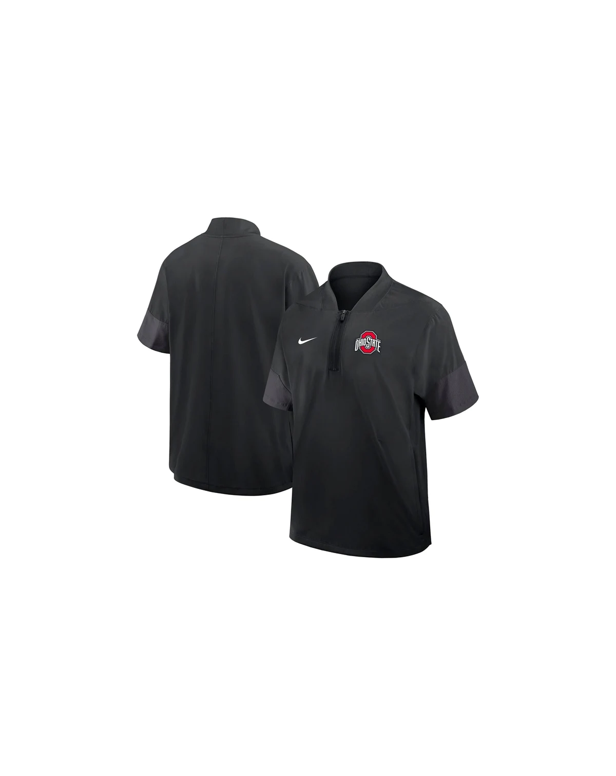 Men's Black Ohio State Buckeyes 2025 Sideline Coaches Lightweight Short Sleeve Jacket
