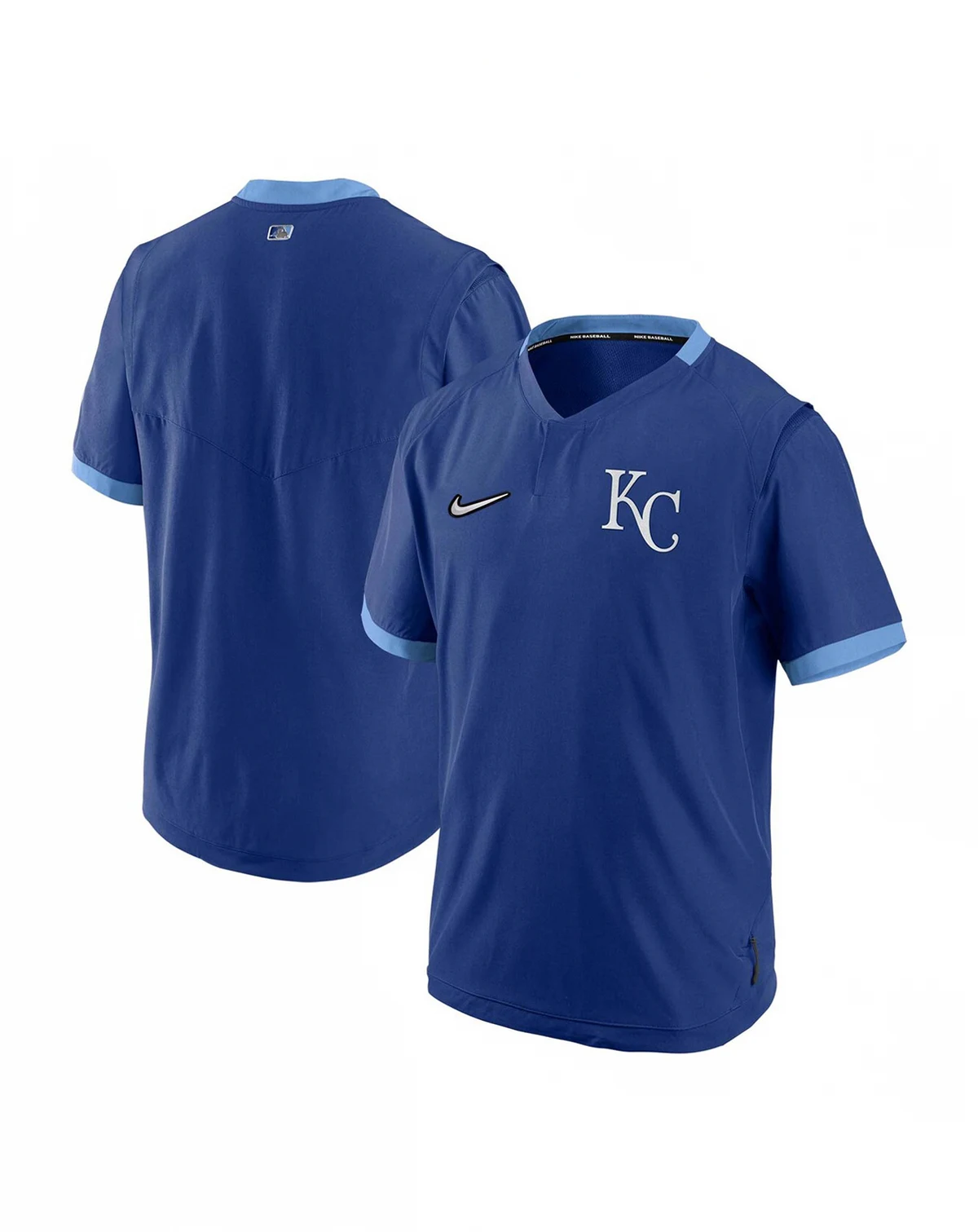 Men's Royal and Light Blue Kansas City Royals Authentic Collection Short Sleeve Hot Pullover Jacket