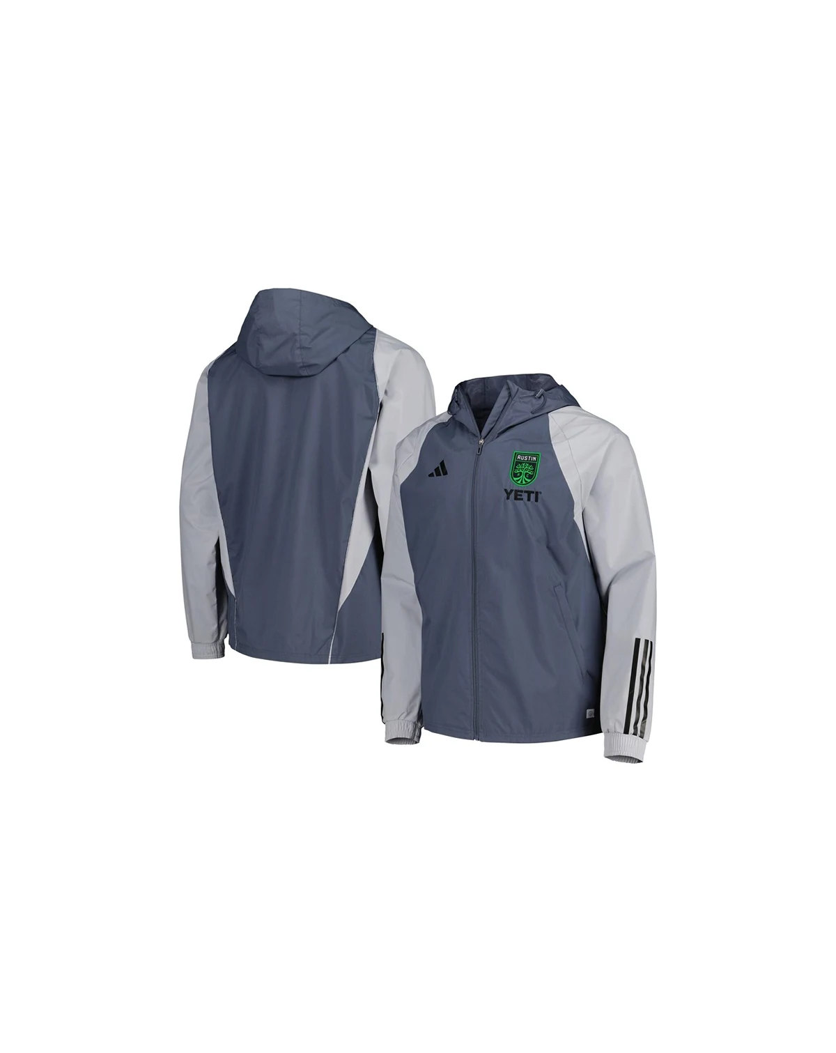 Men's Charcoal Austin FC All-Weather Raglan Hoodie Full-Zip Jacket