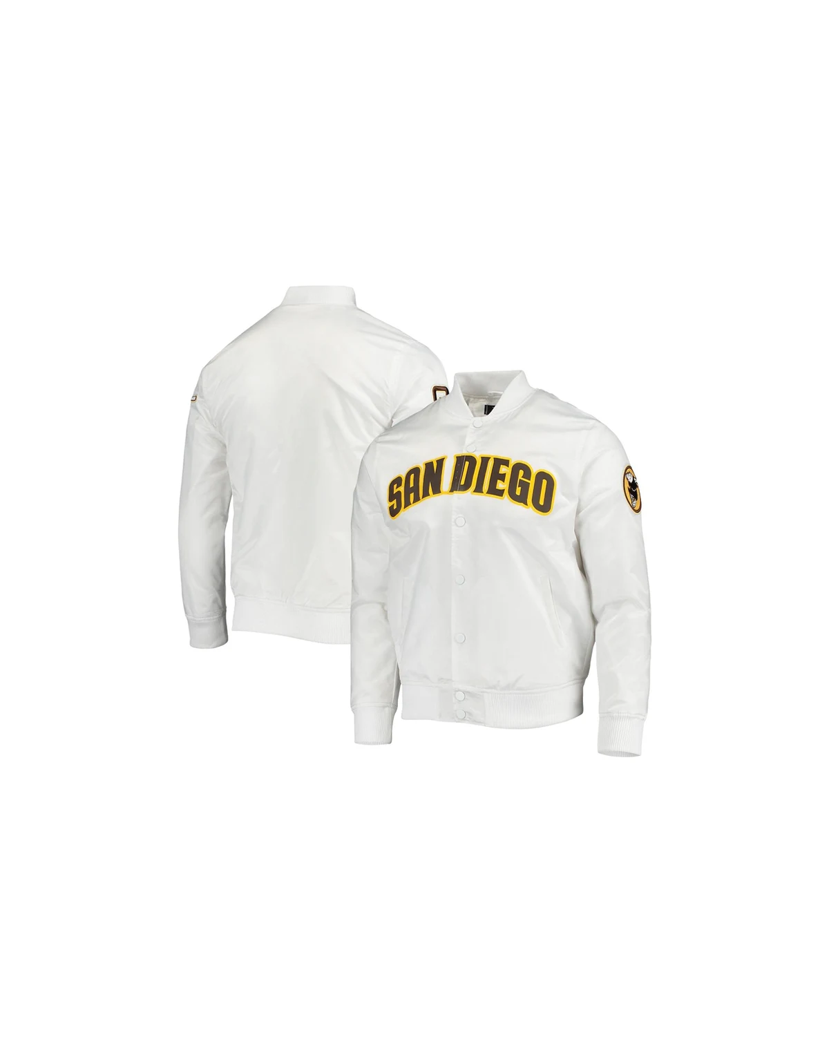 Men's White San Diego Padres Wordmark Satin Full-Snap Jacket
