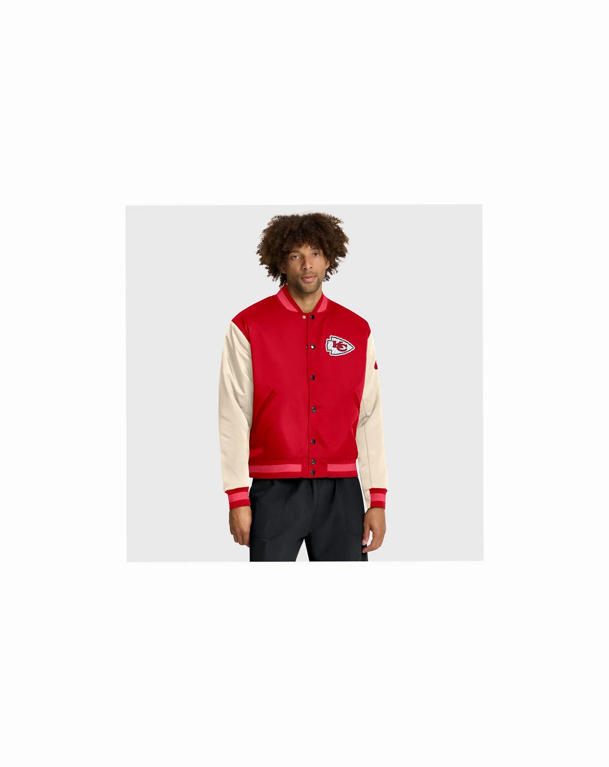 Men's Red/Cream Kansas City Chiefs Rewind Legacy Full-Snap Bomber Jacket