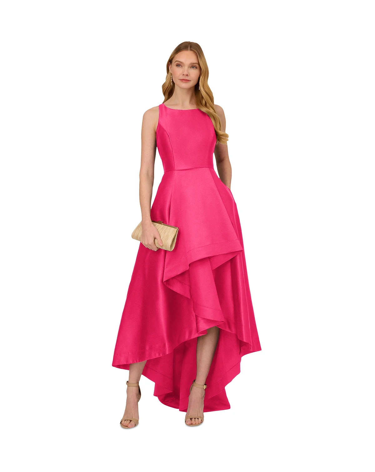 Women's High-Low Mikado Sleeveless Gown