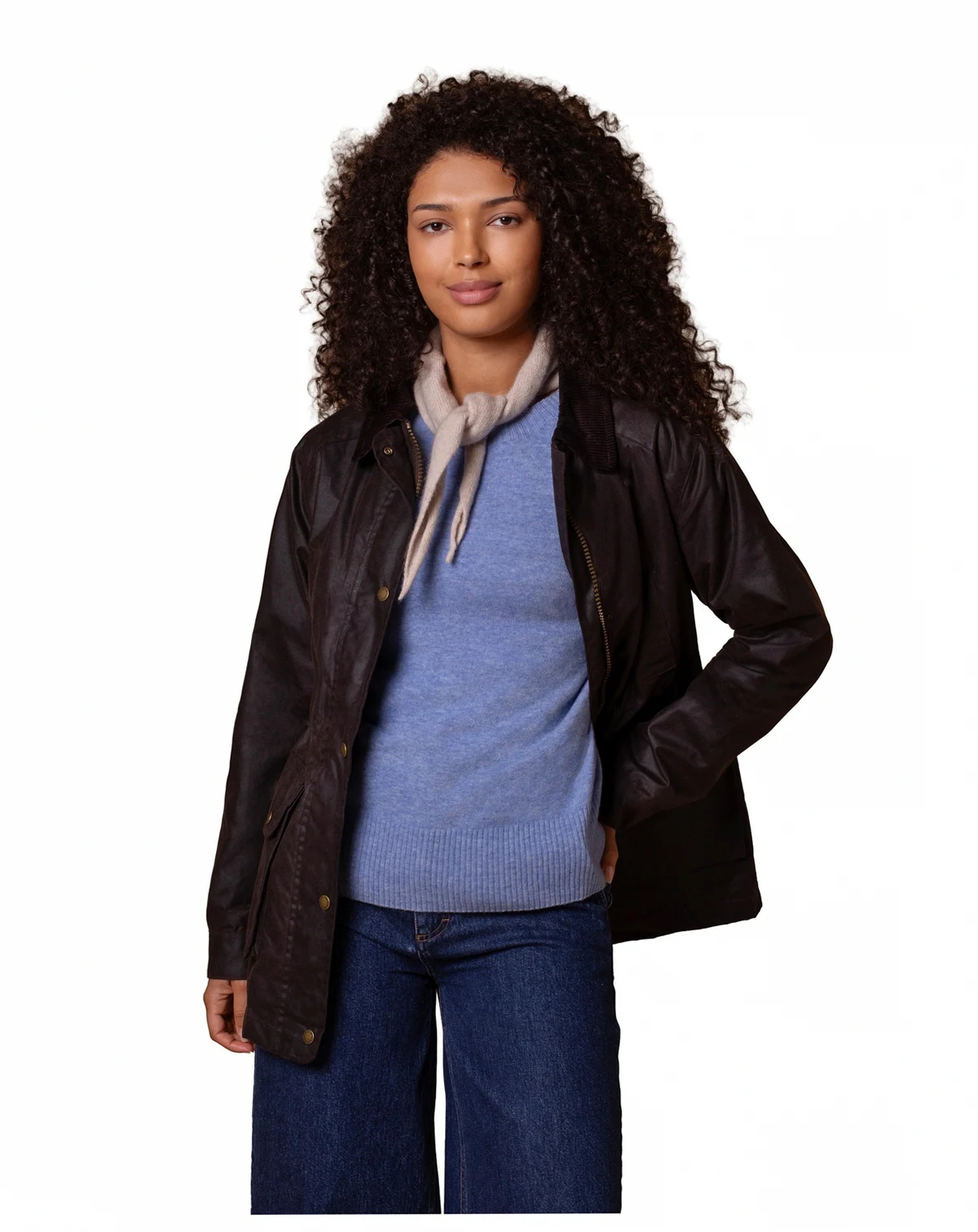 Women's British Waxed Cotton Zip Thru Jacket