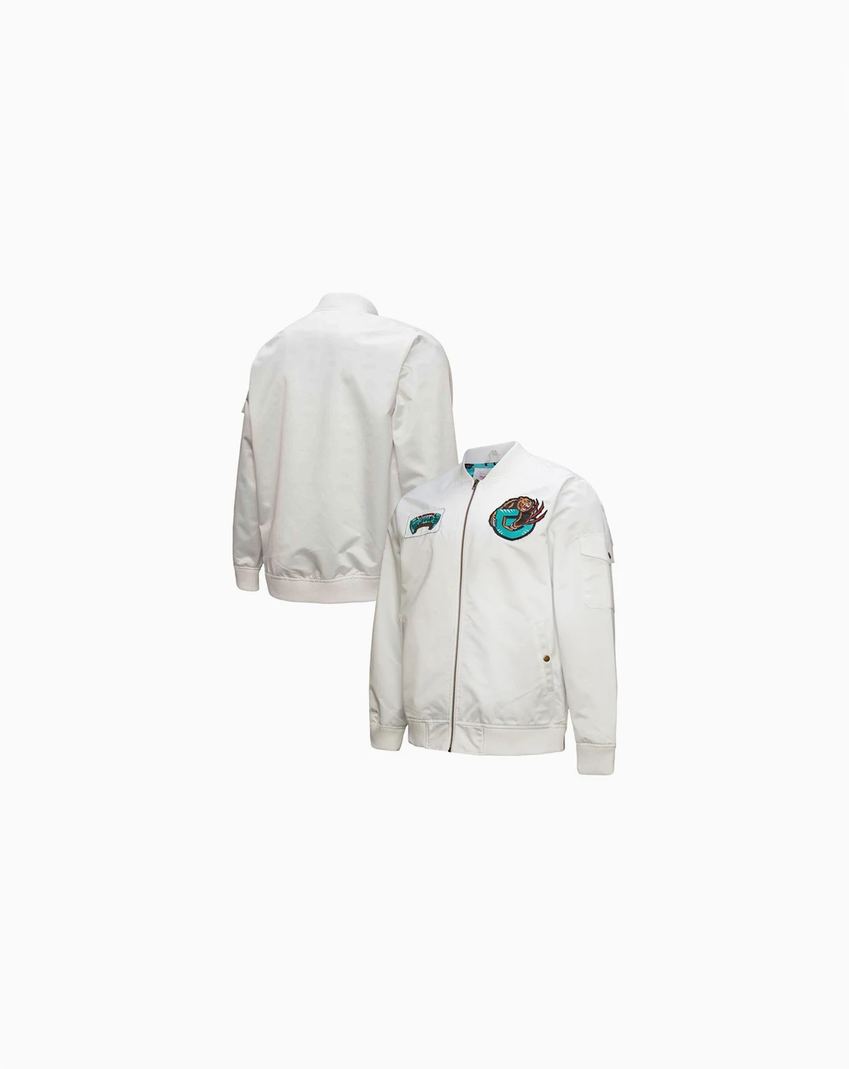 Men's White Memphis Grizzlies Hardwood Classics Nights Team Leader Satin Full-Zip Jacket