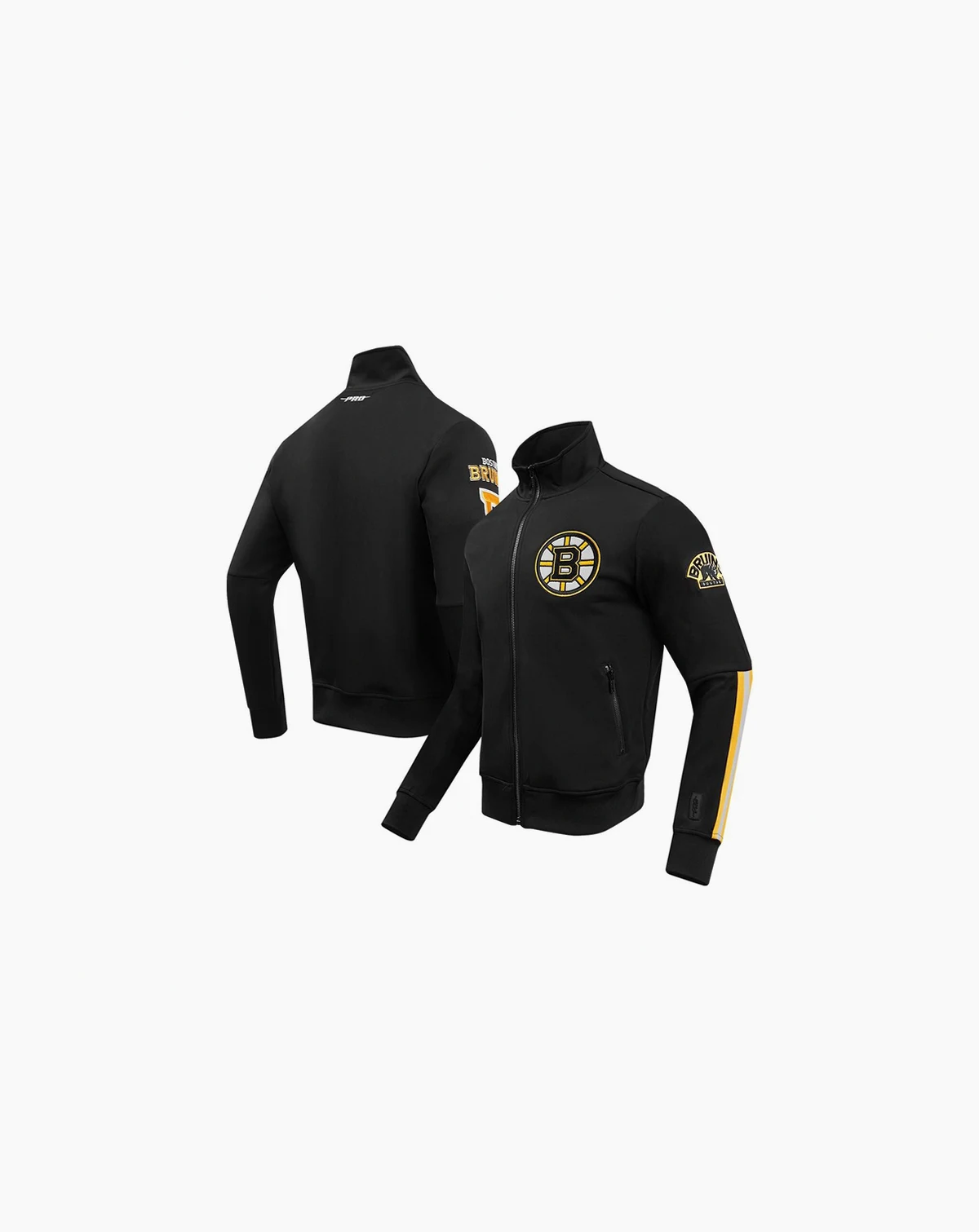 Men's Black Boston Bruins Classic Chenille Full-Zip Track Jacket