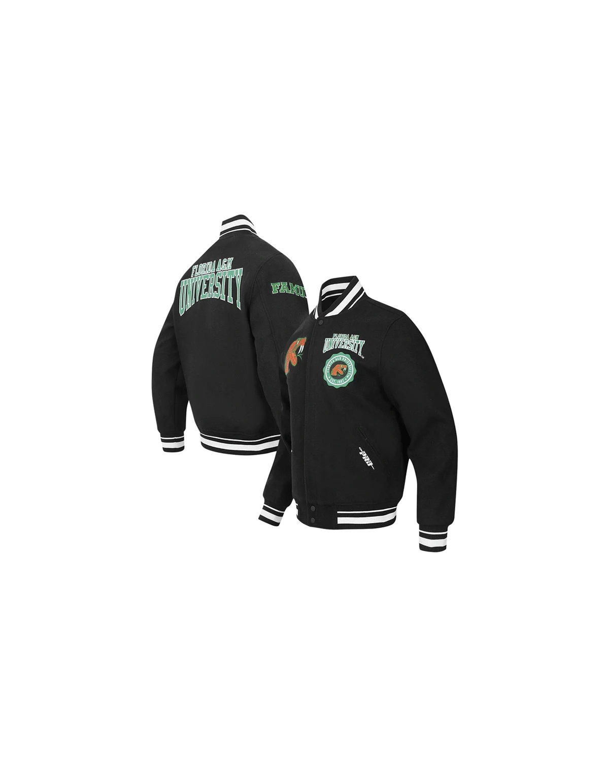 Men's Black Florida A & M Rattlers Crest Wool Full-Zip Jacket