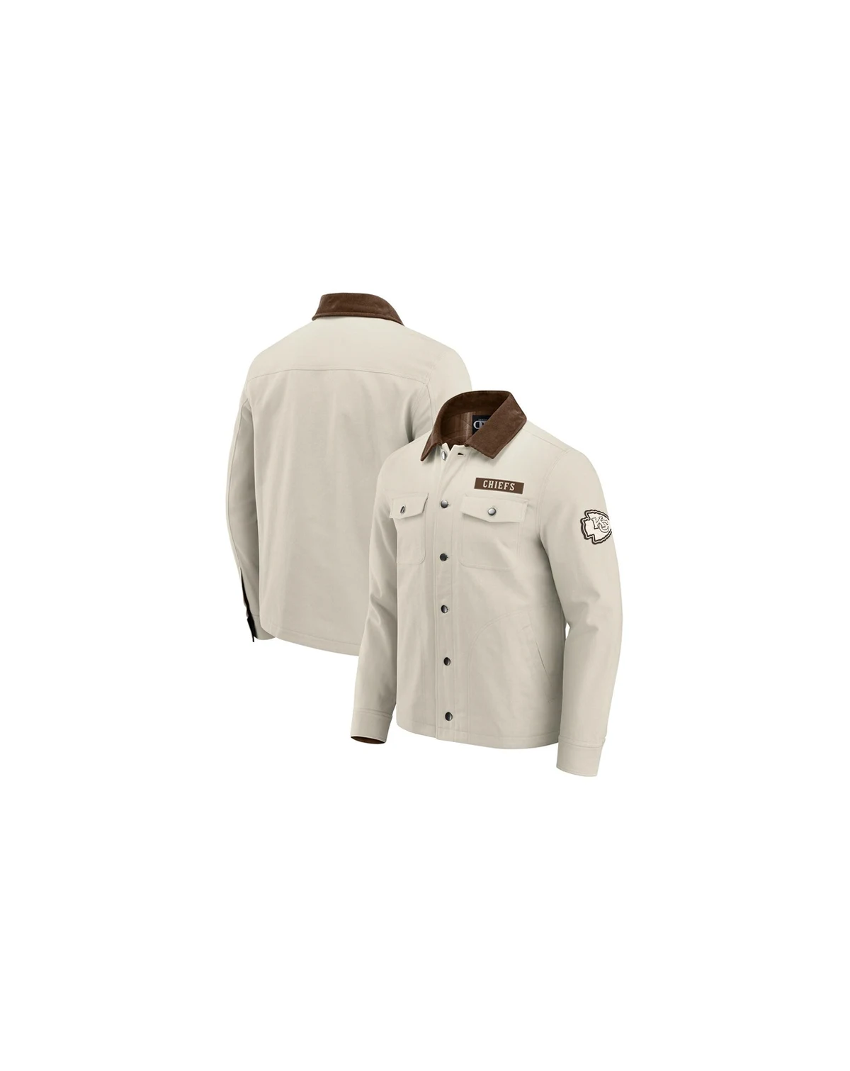 Darius Rucker Collection by x NFL Men's Tan Kansas City Chiefs Midweight Canvas Full-Button Jacket
