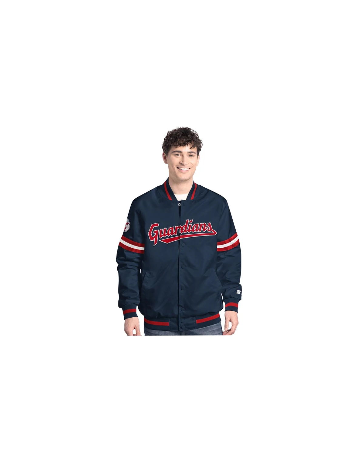Men's Navy Cleveland Guardians Scout Full-Snap Varsity Jacket