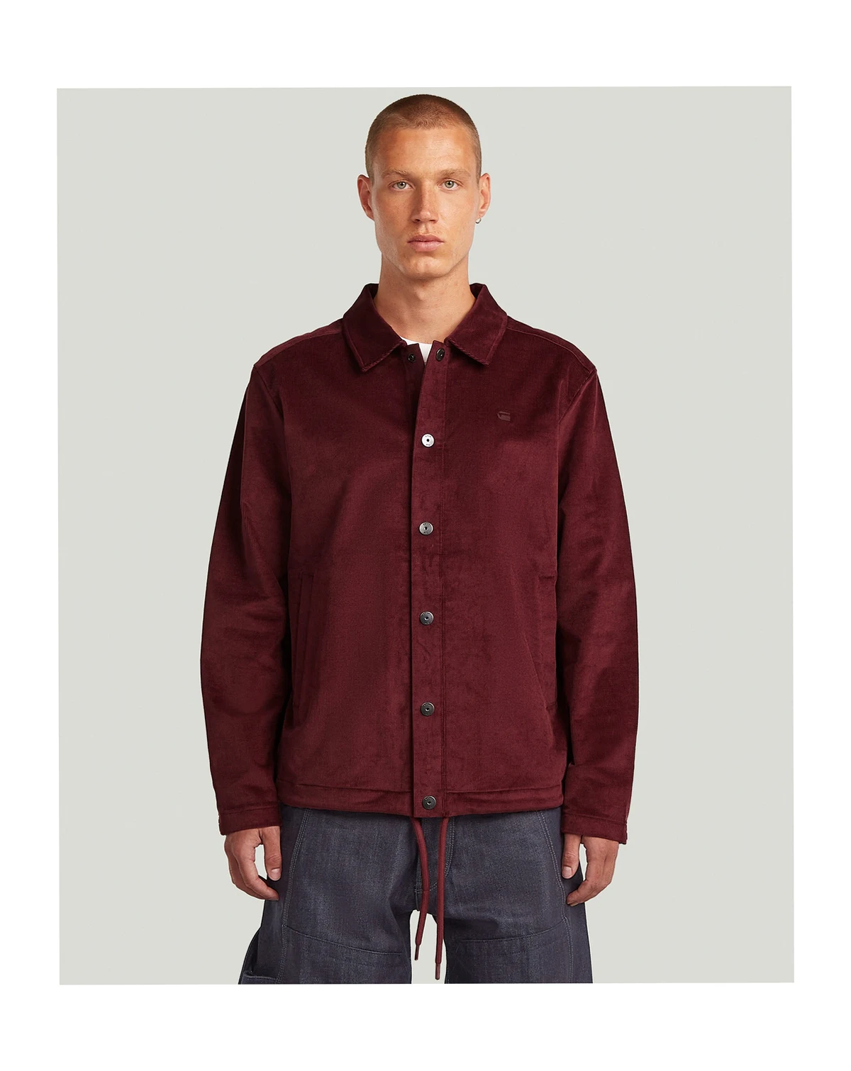 Men's Straight-Fit Collared Corduroy Jacket