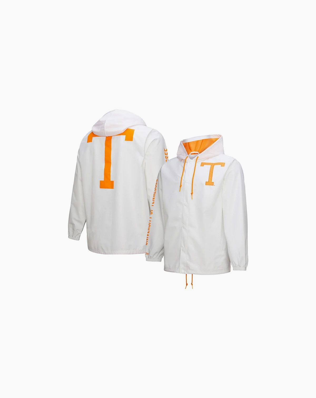Men's White Tennessee Volunteers Coaches Full-Snap Hoodie Jacket