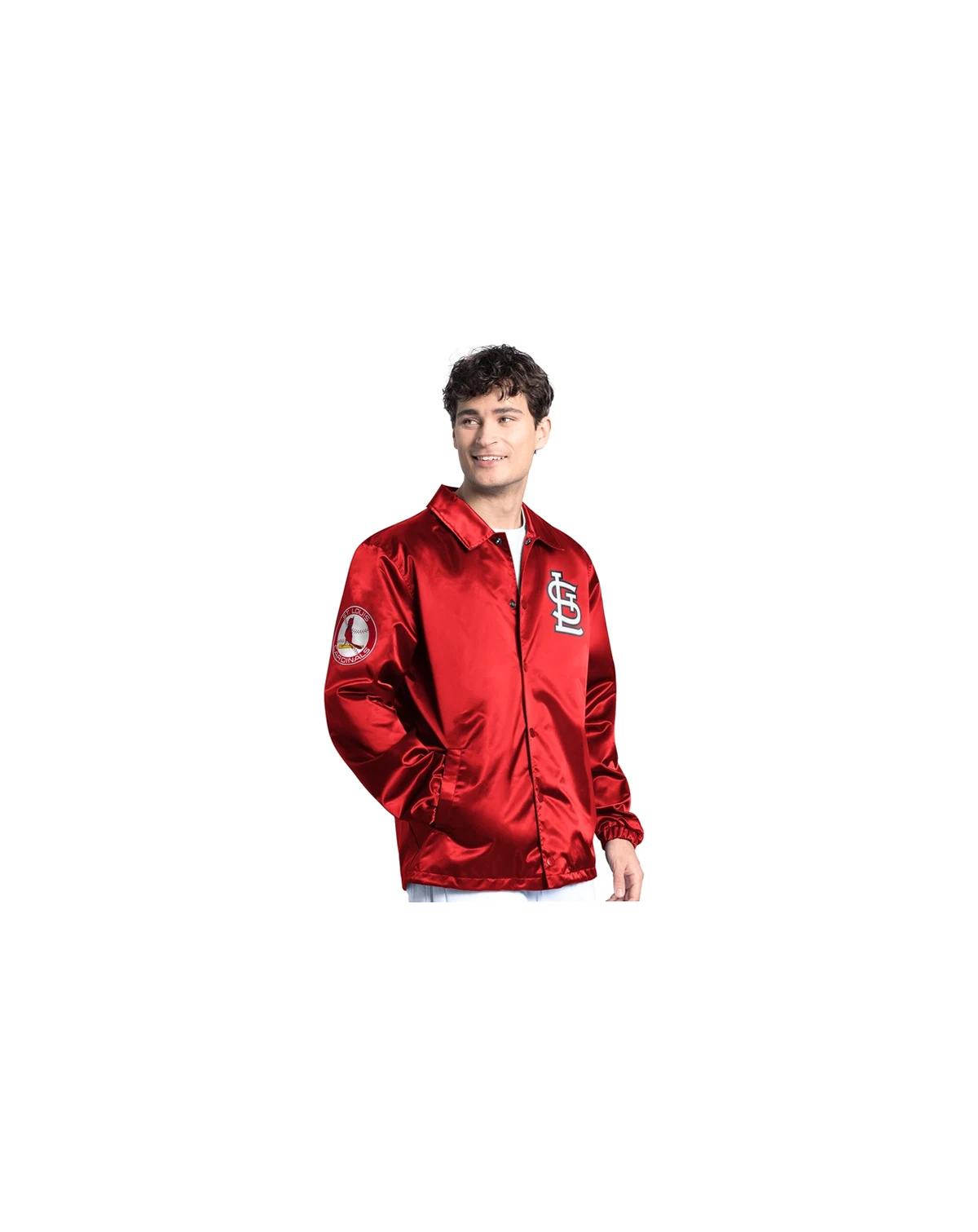 Men's Red St. Louis Cardinals Cooperstown Collection Point Man Full-Snap Coaches Jacket