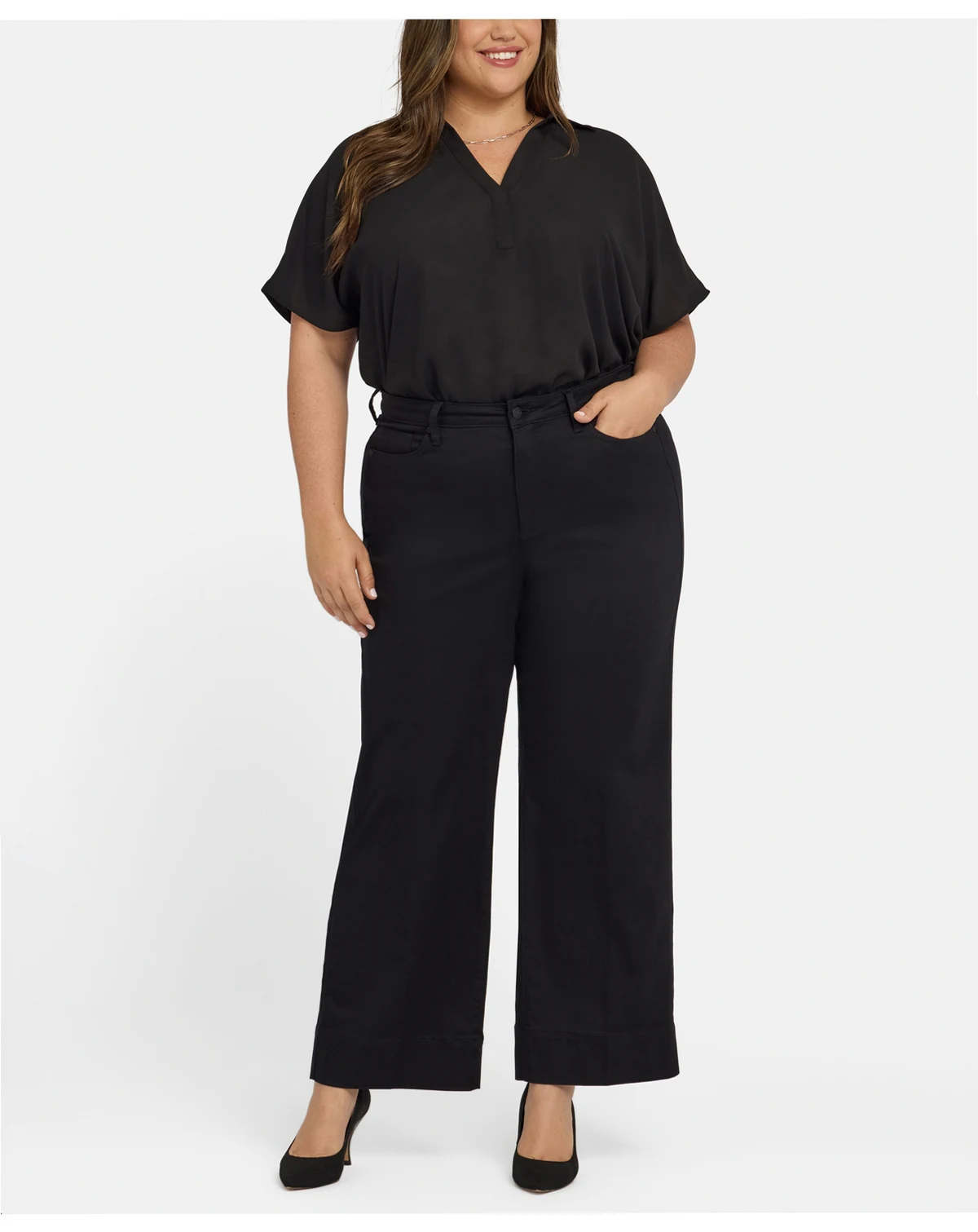 Plus Size Teresa Wide-Leg Ankle Hem Jeans