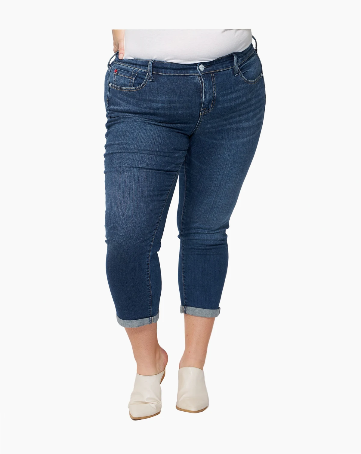 Women's Denim mid rise boyfriend rolled in 28 inseam - Royal