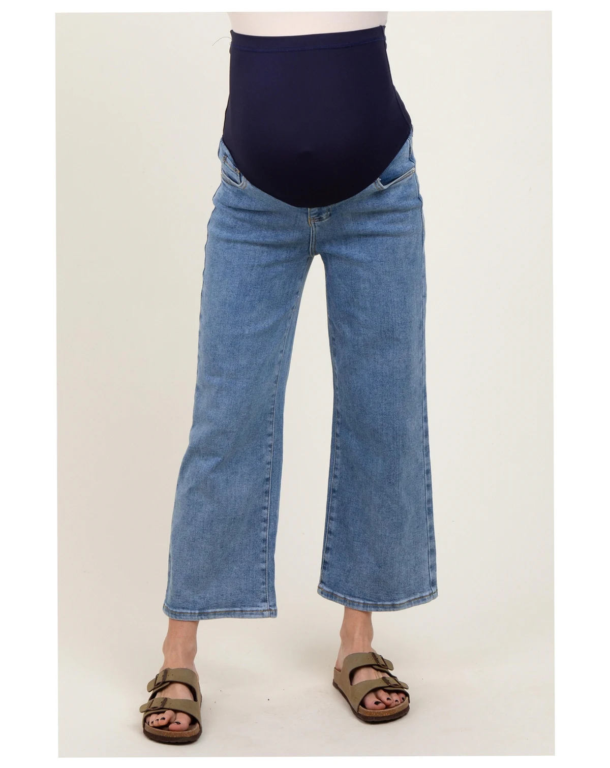Maternity Light Wash Cropped Denim Jeans
