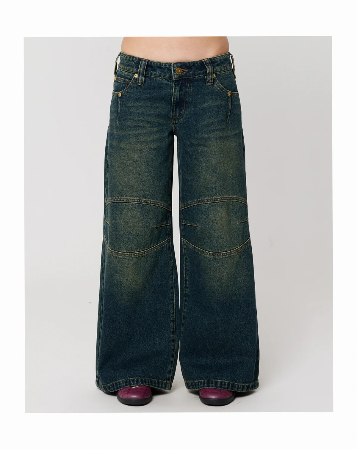 Women's Mega Riley Engineered Low-Rise Baggy Jeans