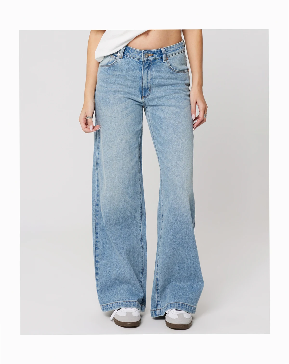 Women's Stevie Mid-Rise Wide-Leg Jeans