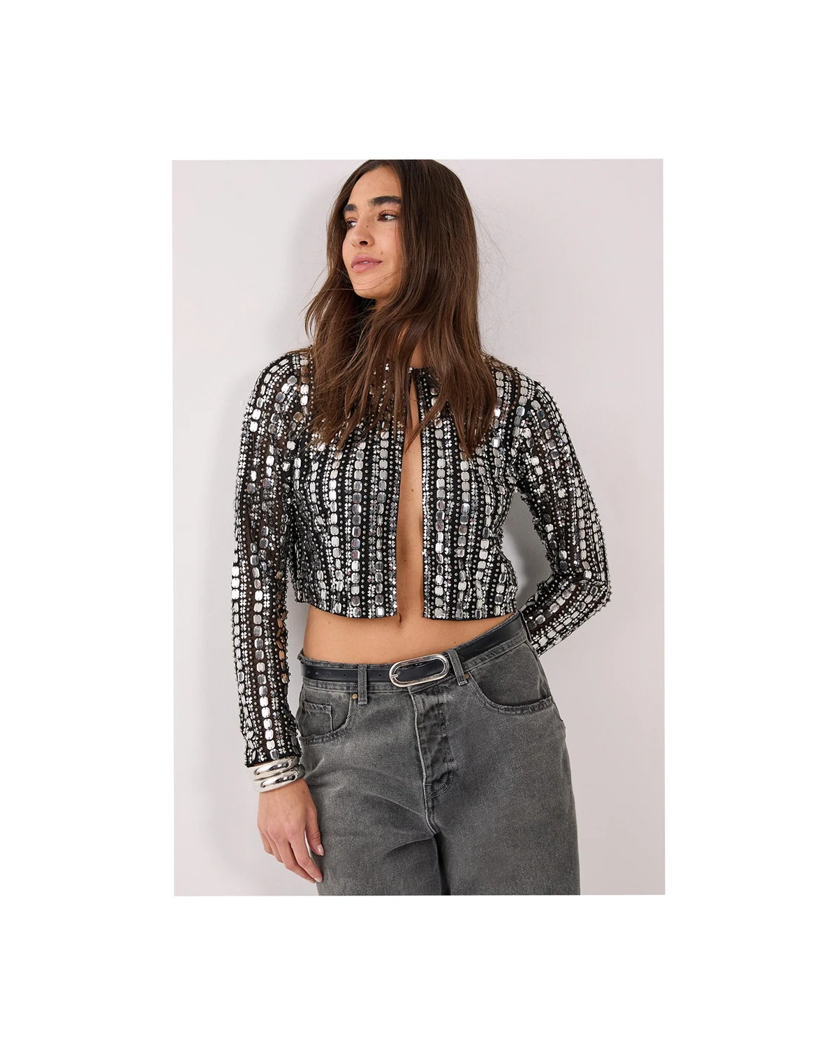 Women's Beaded Long Sleeve Jacket