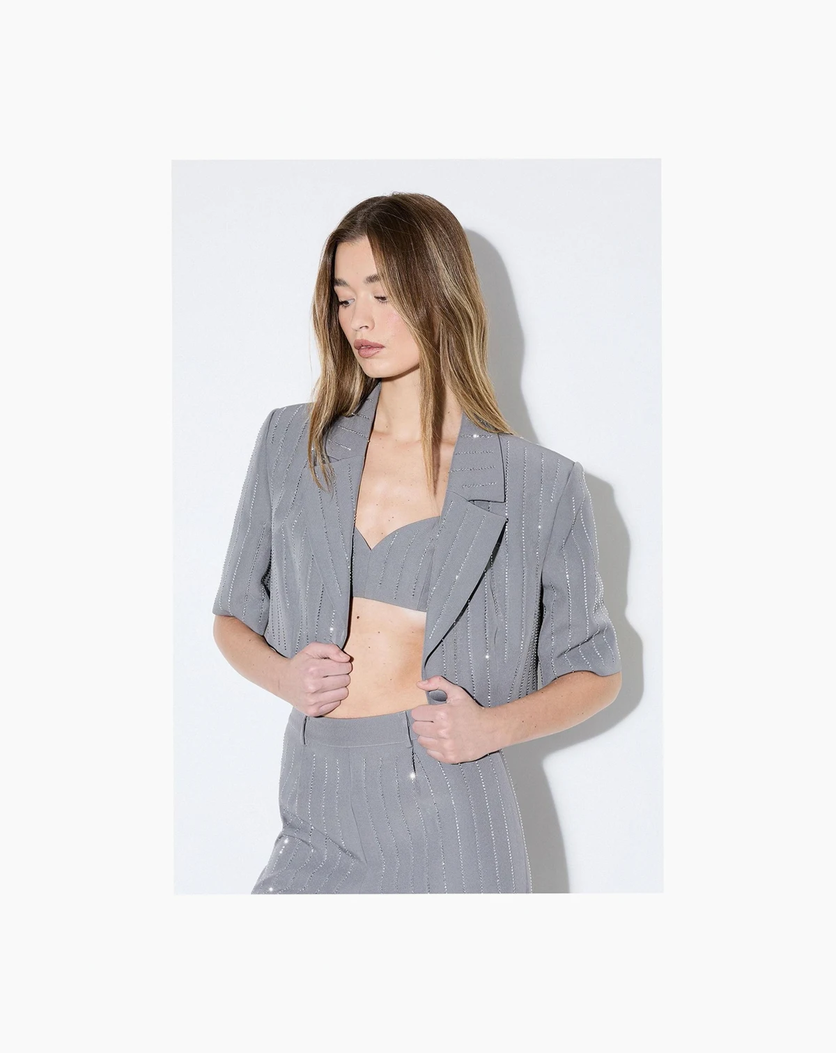 Women's Premium Embellished Cropped Blazer