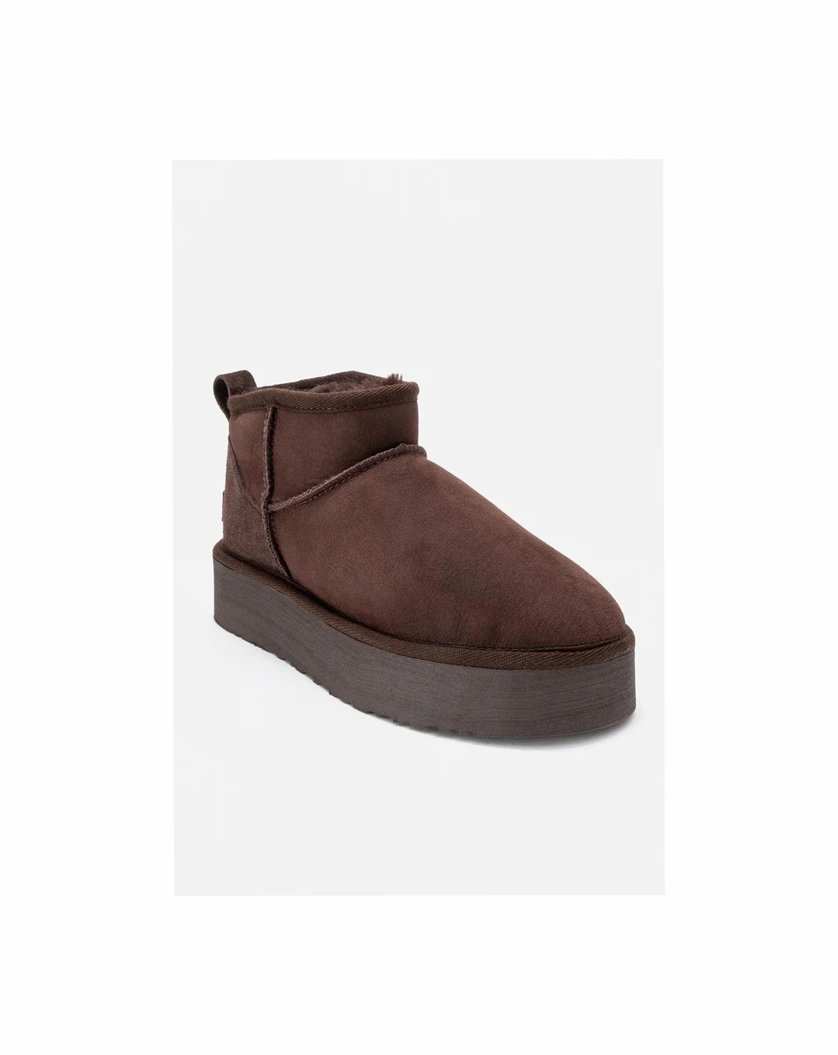 Women Havana Leather Platform Ankle Boot
