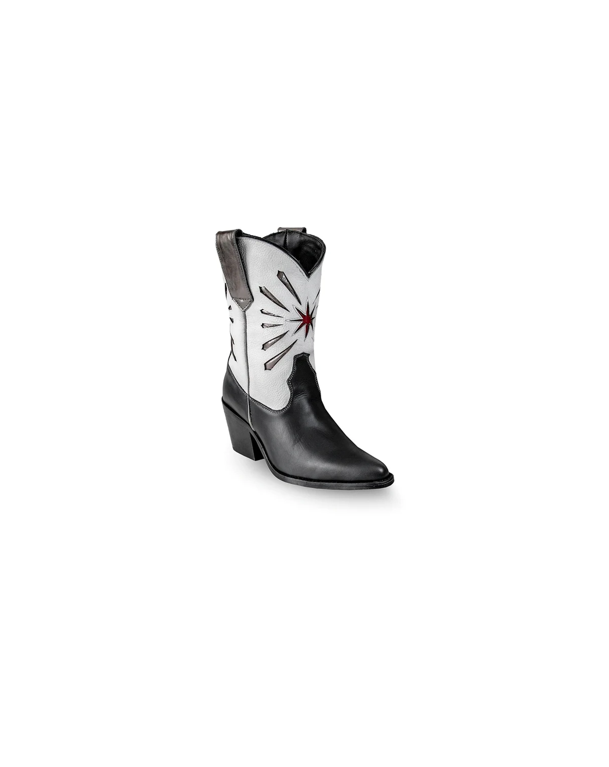 Women's Italian Western White Premium Leather Boots Fireworks by
