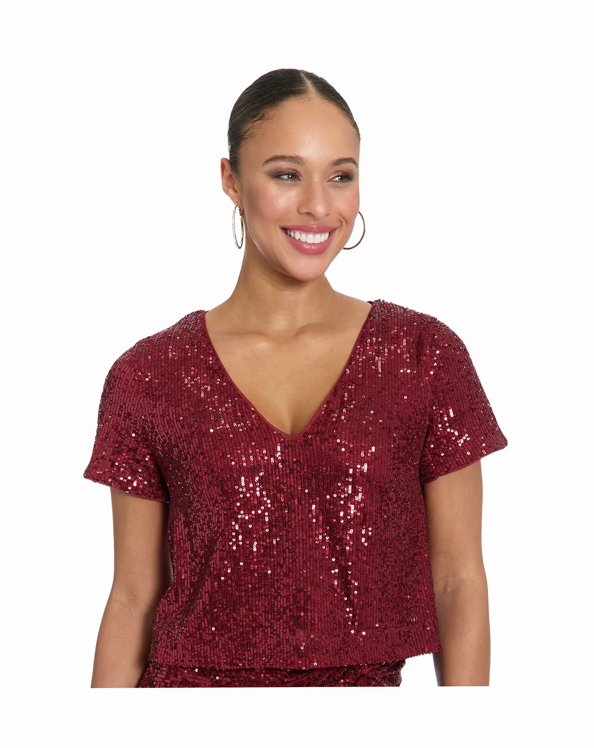 Women's Textured V-Neck Top