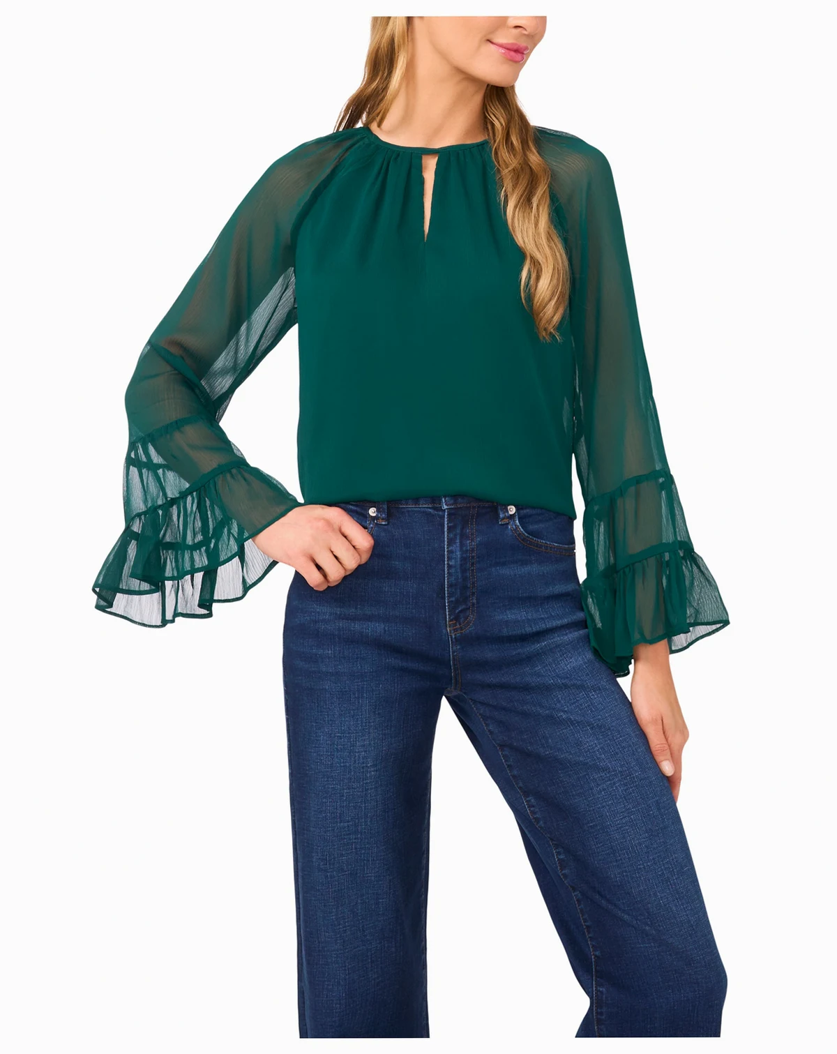 Women's Tiered Flowy Long Sleeve Top