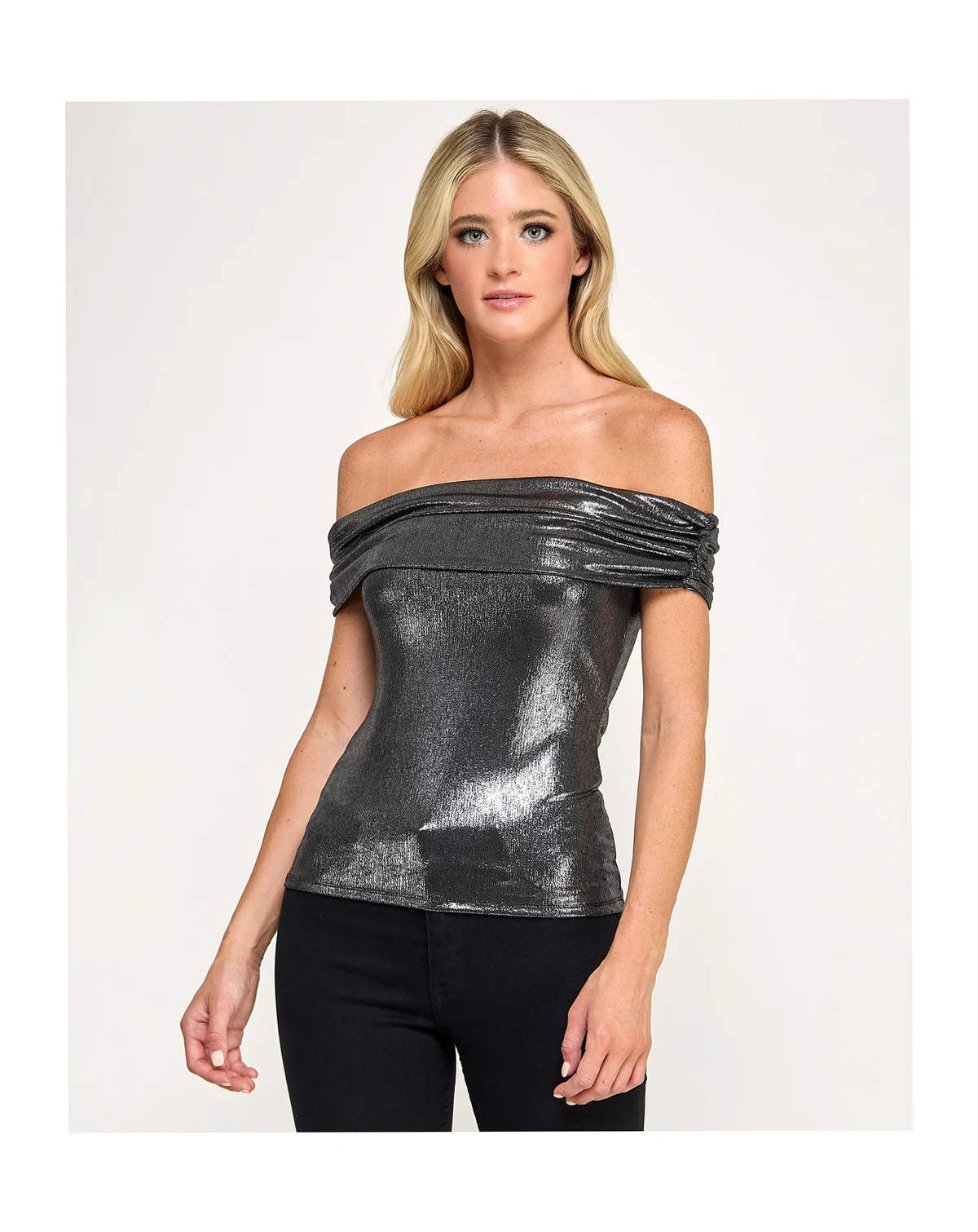 Juniors Lurex Off-The-Shoulder Top