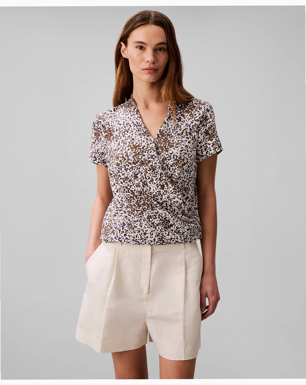 Women's Printed Wrap Top