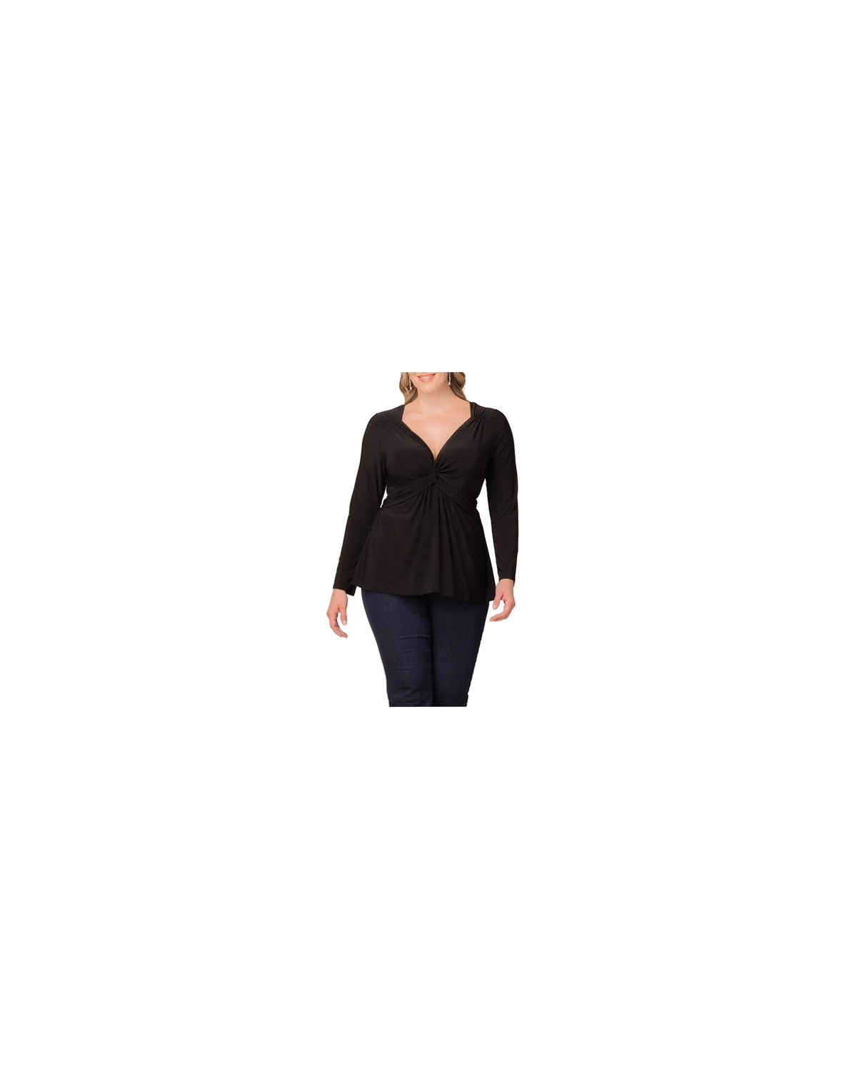 Plus Size Abigail Long Sleeve Twist Top