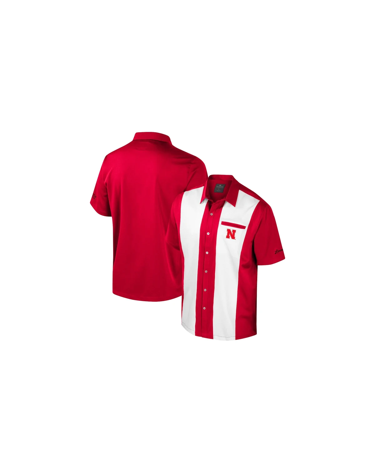 Men's Scarlet Nebraska Huskers Strike Bowling Button-Up Shirt