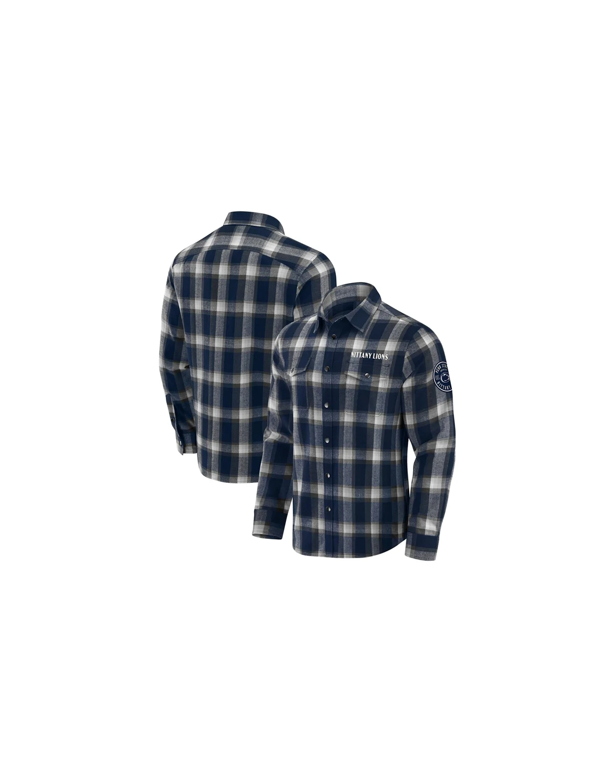 Darius Rucker Collection by Men's Navy Penn State Nittany Lions Team Flannel Plaid Full-Snap Shirt