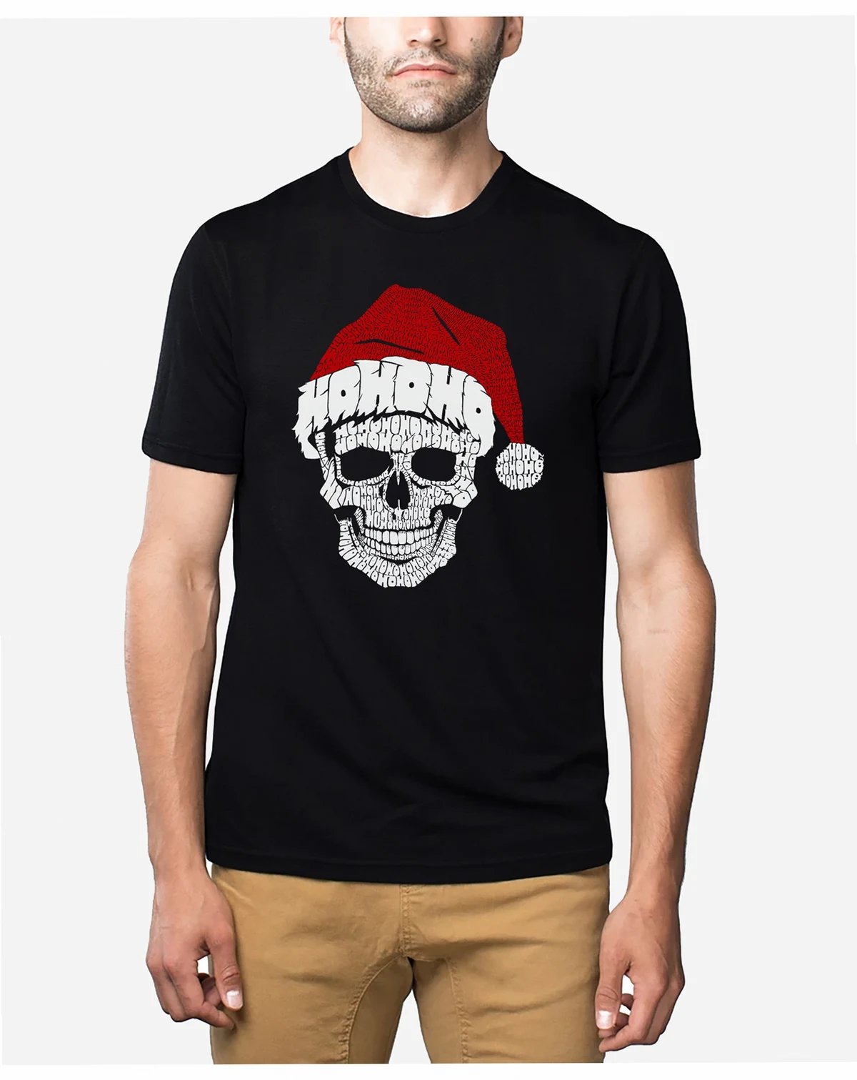Men's Santa Skull Premium Blend Word Art T-Shirt