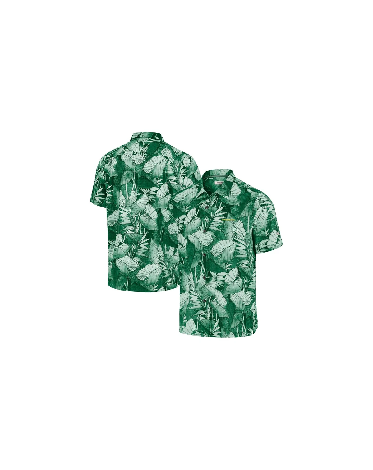 Men's Green Oregon Ducks Big Tall Coast Nuevo Fronds IslandZone Button-Up Shirt