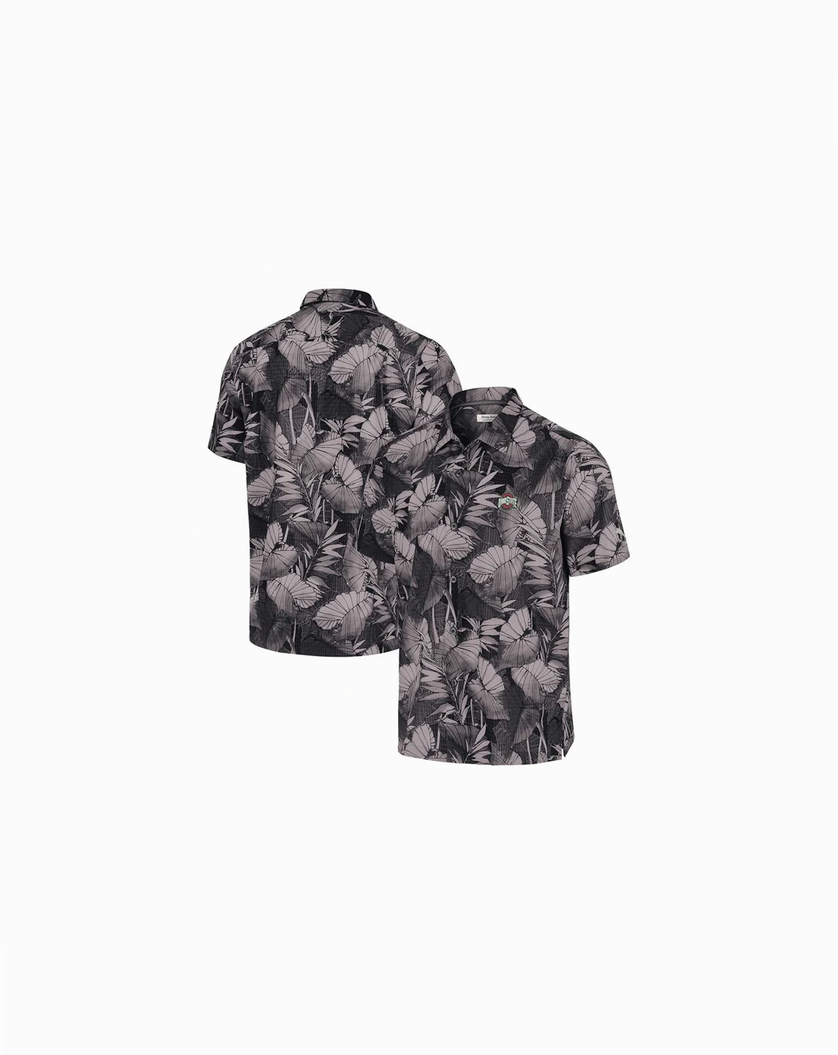 Men's Black Ohio State Buckeyes Coast Nuevo Fronds Button-Up Shirt