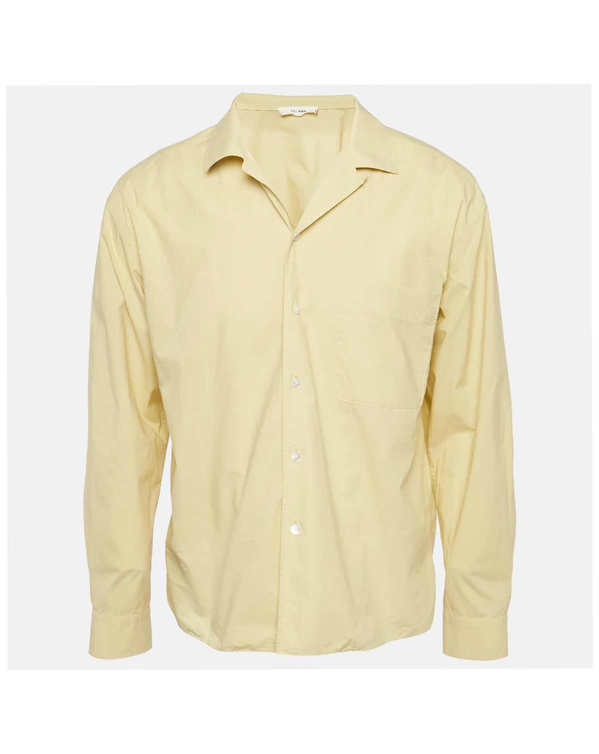 Men's Yellow Cotton Elijas Camp Collar Shirt