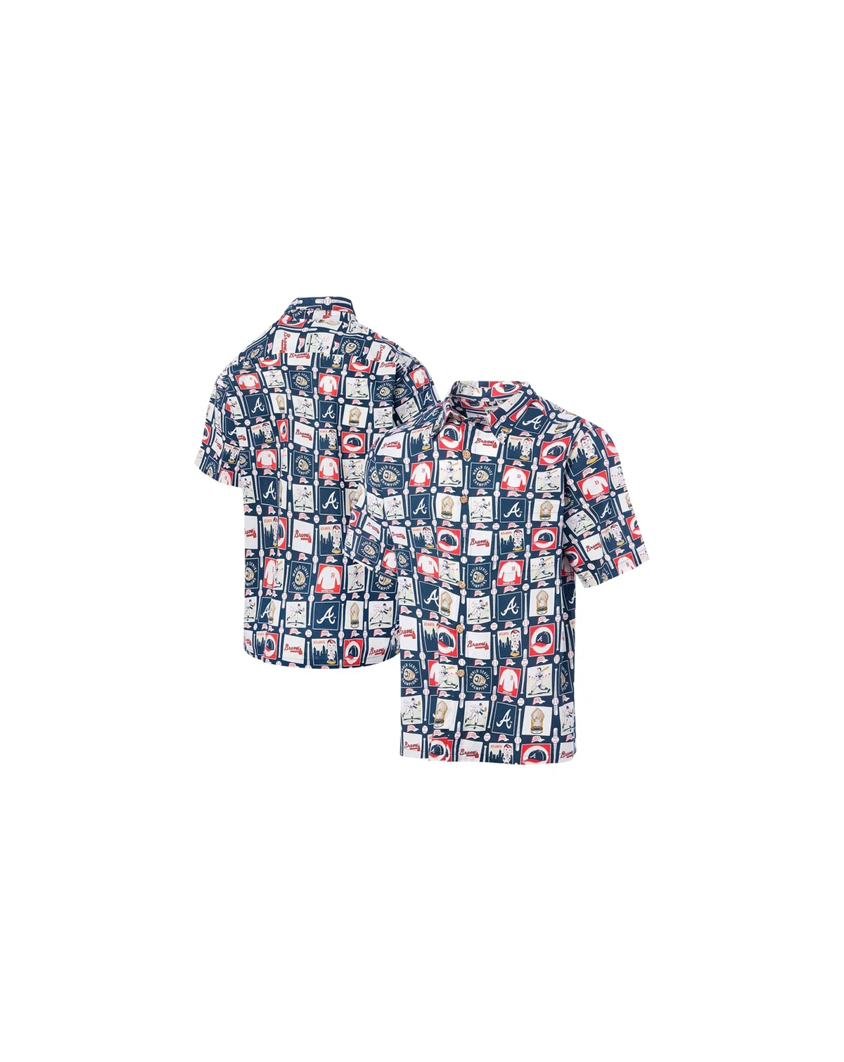 Men's Navy Atlanta Braves Champions Scenic Button-Up Shirt