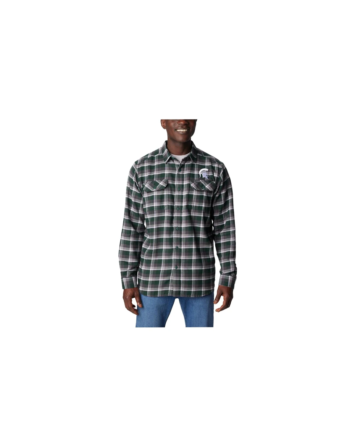 Men's Green Michigan State Spartans Flare Gun Flannel Long Sleeve Shirt
