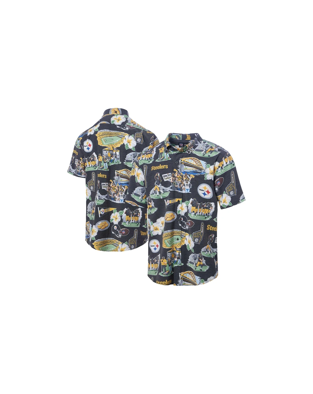 Men's Black Pittsburgh Steelers Scenic Button-Down Shirt