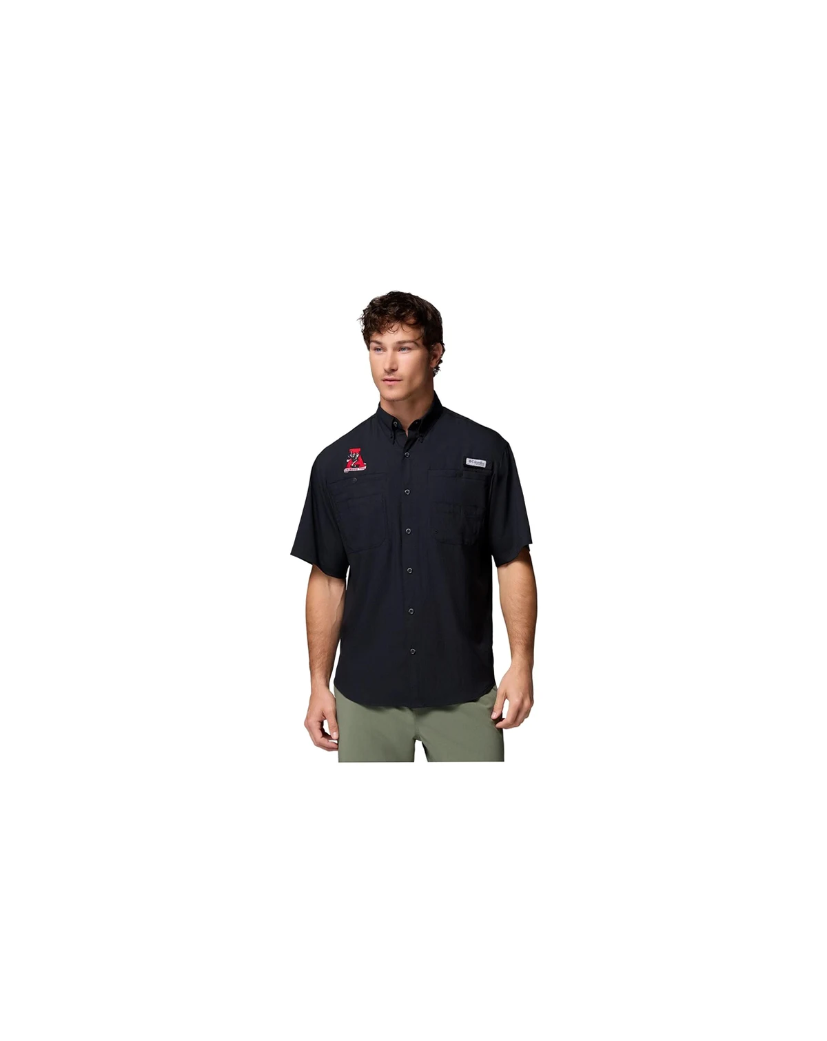 Men's Black Alabama Crimson Tide Tamiami Omni-Shade Button-Down Shirt