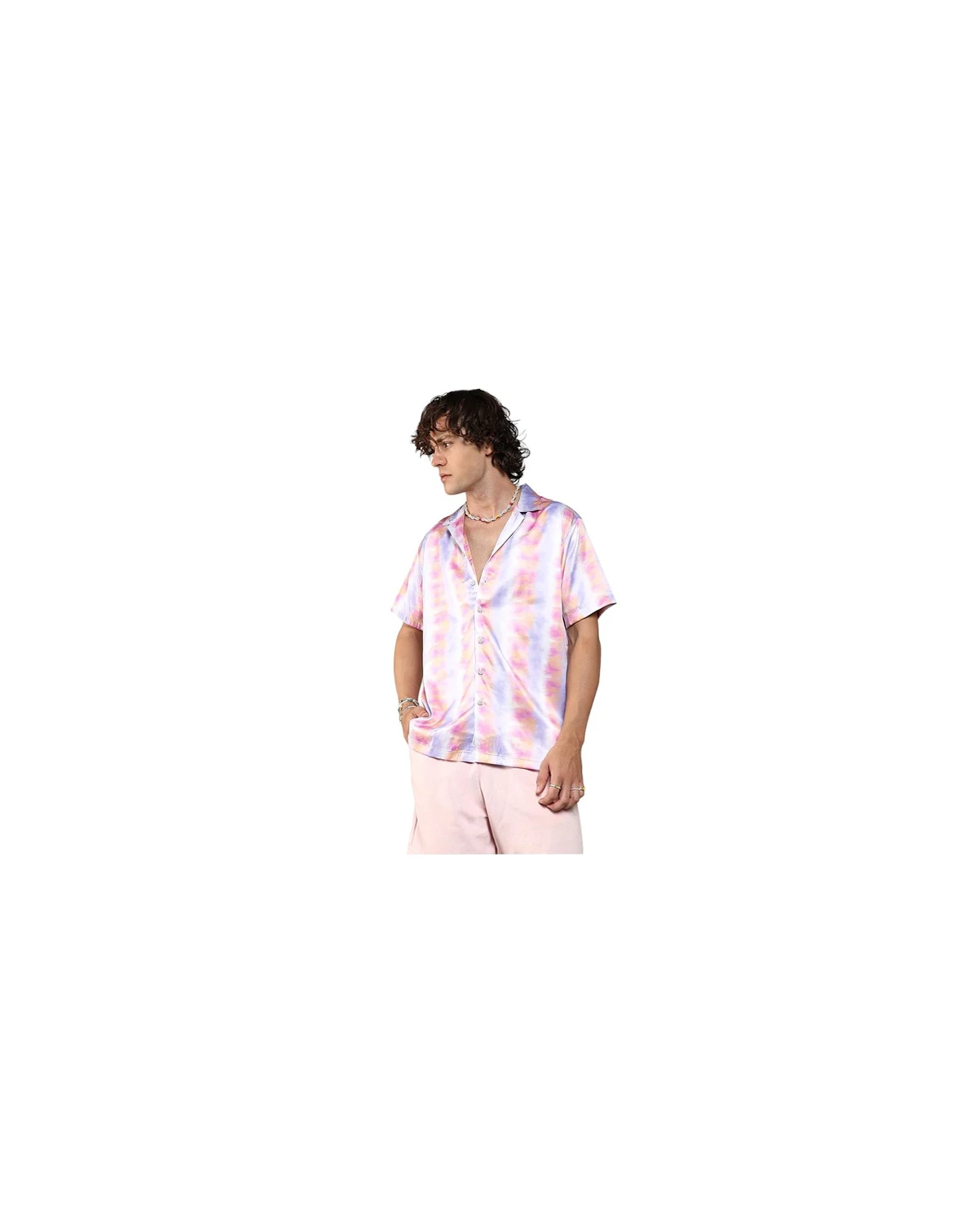 Men's Lavender & Pale Orange Relaxed Ombre Shirt