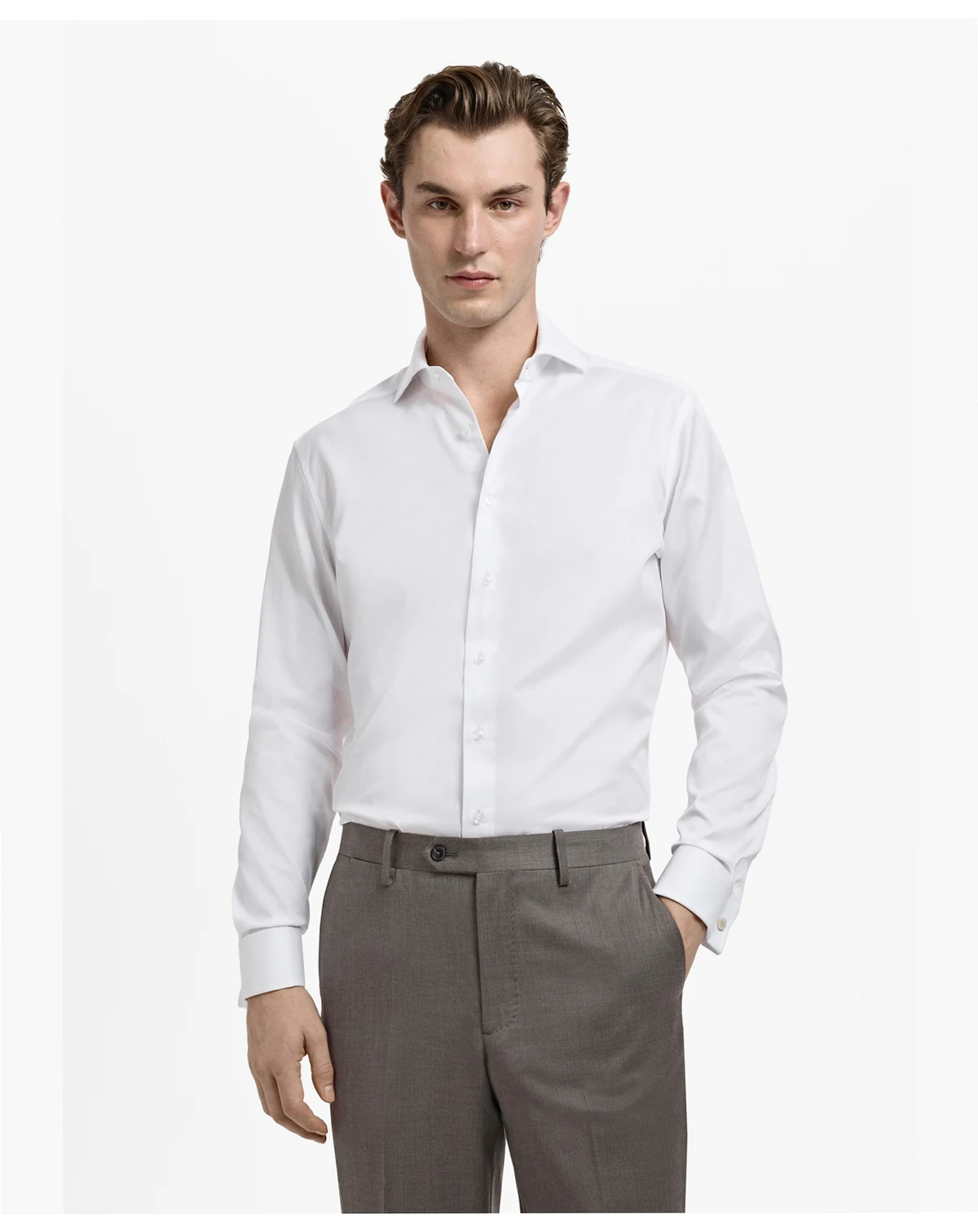 Men's Slim-Fit Twill Fabric Shirt