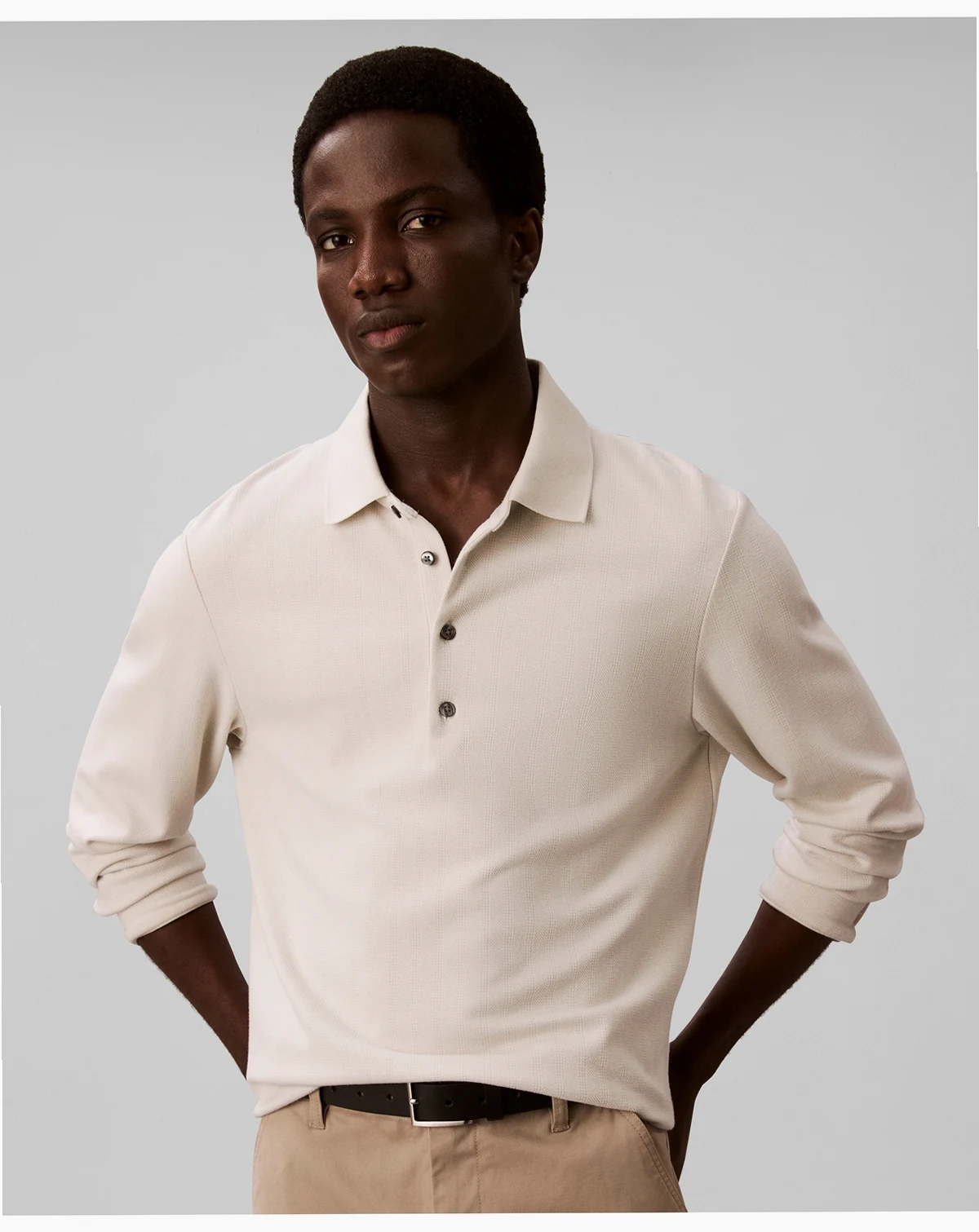 Men's Long-Sleeve Classic Fit Polo Shirt