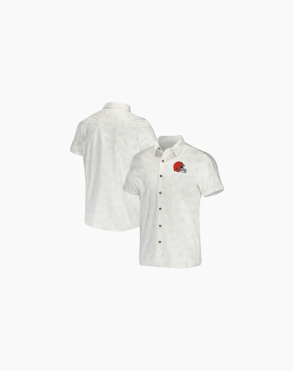 Men's NFL x Darius Rucker Collection by White Cleveland Browns Woven Button-Up T-shirt