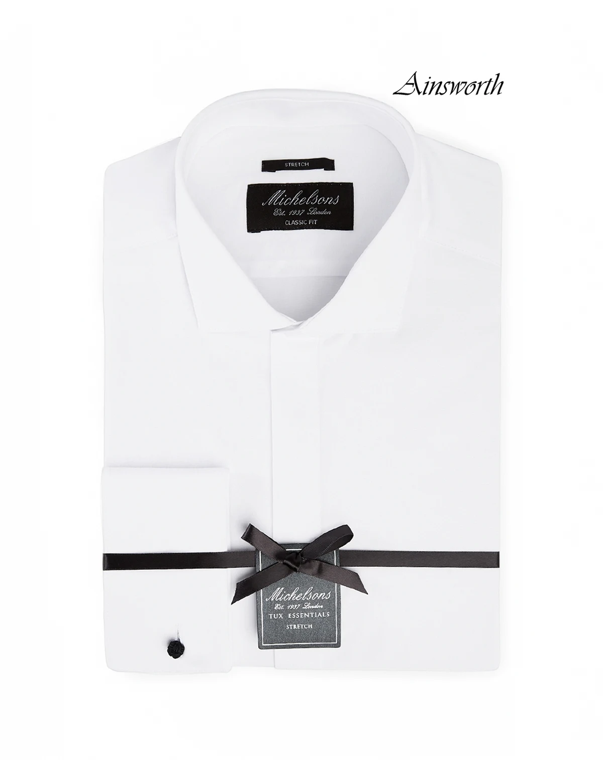 Men's Classic/Regular Fit Stretch Solid French Cuff Tuxedo Shirt